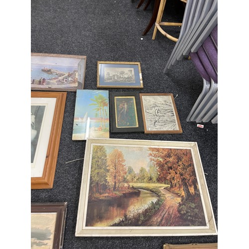 38 - Large selection of prints and pictures largest measures approx 30.5 wide by 22 tall