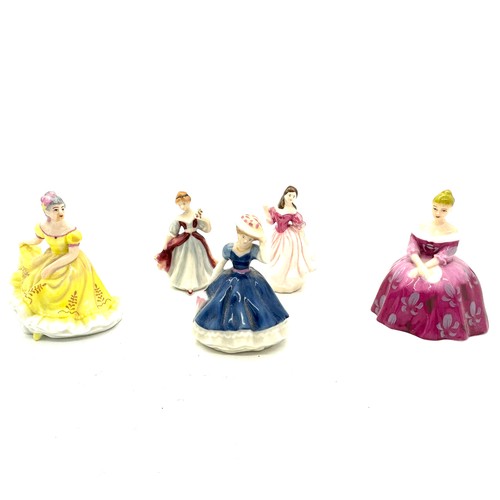 345 - 5 Miniature ladies to include Royal Doulton, tallest measures 2.5 inches