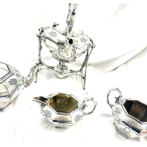 494 - Selection of silver plates items includes kettles etc