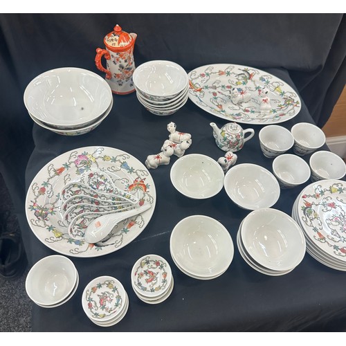 251 - Selection of oriental ware includes part set, tea pot, chop stick rests etc