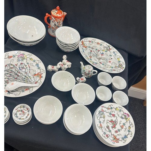 251 - Selection of oriental ware includes part set, tea pot, chop stick rests etc