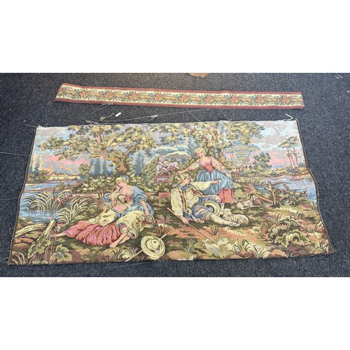 256 - Large wall hanging rug measures approx 74 inches wide by 34 inches long