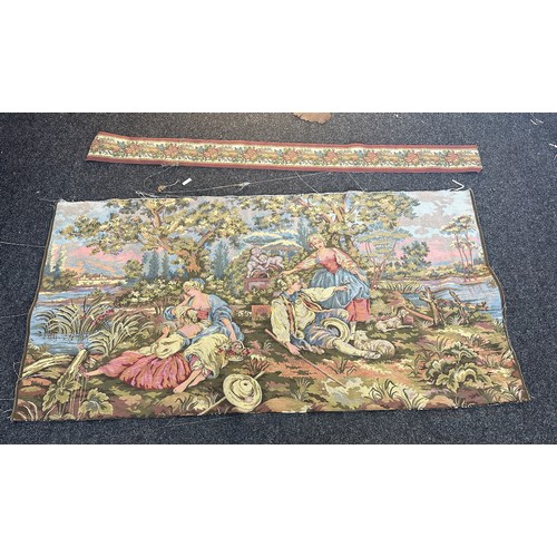 256 - Large wall hanging rug measures approx 74 inches wide by 34 inches long