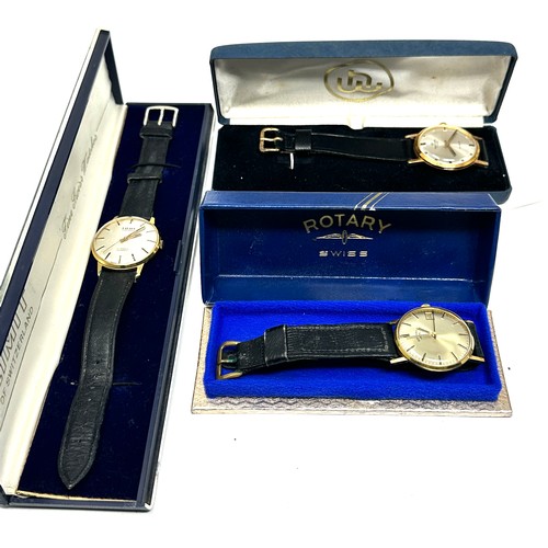 481 - x 3 Gents vintage hand-wind wristwatches working boxed inc. Rotary