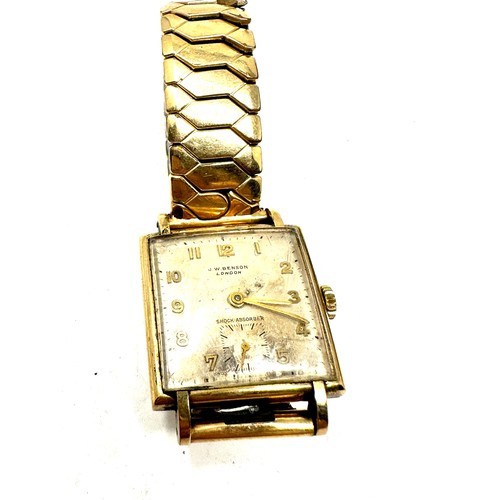 477 - J. W. BENSON 9ct gold cased gents wristwatch hand-wind working