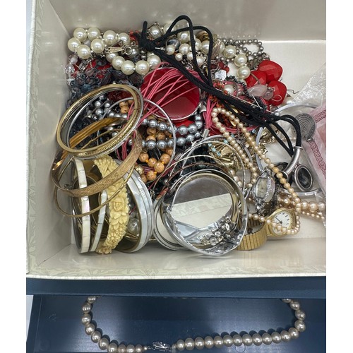 466 - Large selection of vintage and later costume jewellery, watches etc