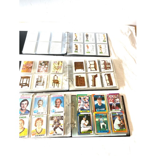 51 - Selection of cigarette/ tea/ collectors cards in three albums includes full sets includes basseball,... 