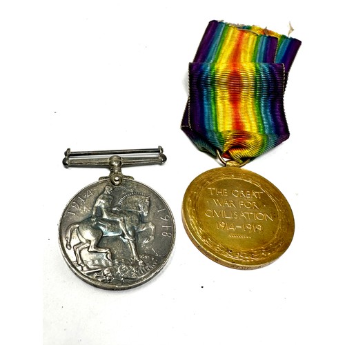 438 - WW1 Medal Pair named 51754 Pte. I.V Dove K.O.Y.L.I