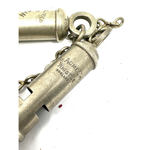 443 - 6 x Whistles inc. Metropolitan Police, Military, Bosuns