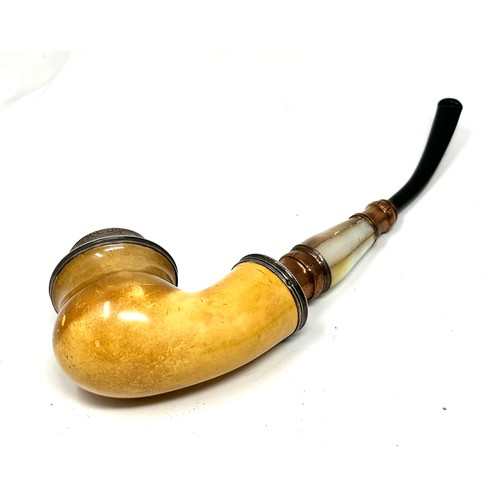 66 - .925 silver banded mop smoking pipe