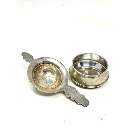 90 - .925 sterling silver tea strainer & bowl