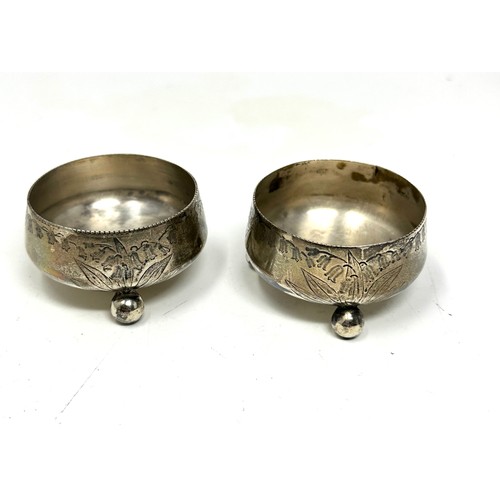 97 - 2 x .925 sterling victorian salt dishes