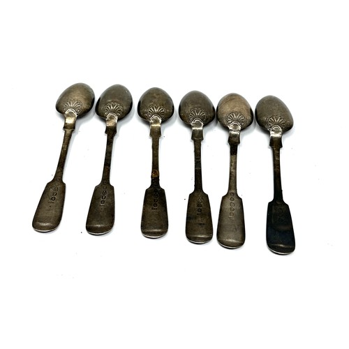 91 - 6 x ,925 georgian silver tea spoons