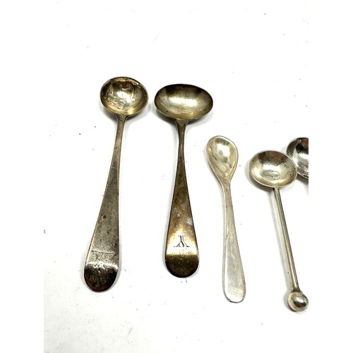 74 - 10 x .antique 925 sterling condiment spoons 60g