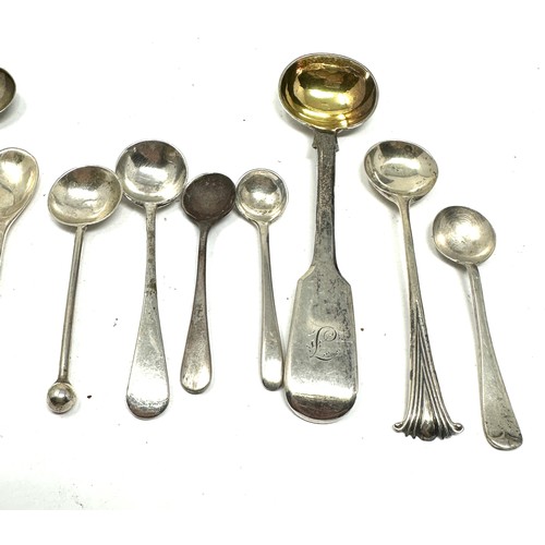 74 - 10 x .antique 925 sterling condiment spoons 60g