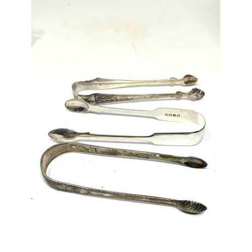 78 - 3 x .silver georgian sugar tongs