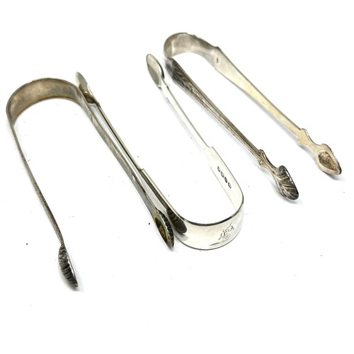 78 - 3 x .silver georgian sugar tongs