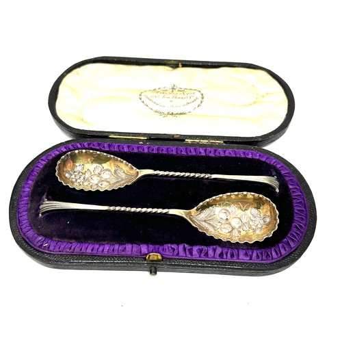 100 - antique silver  spoons in fitted case