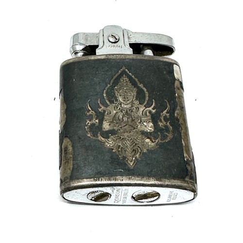 105 - .925 siam silver cased cigarette lighter