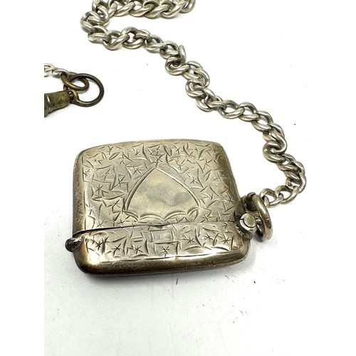 79 - silver vesta w/ albert chain