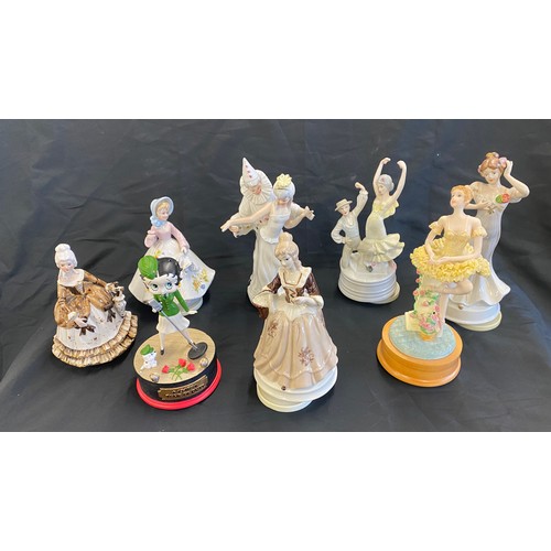 246 - Selection of Musical lady figures to include betty boop etc