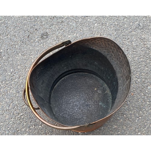 206 - Vintage brass coal bucket