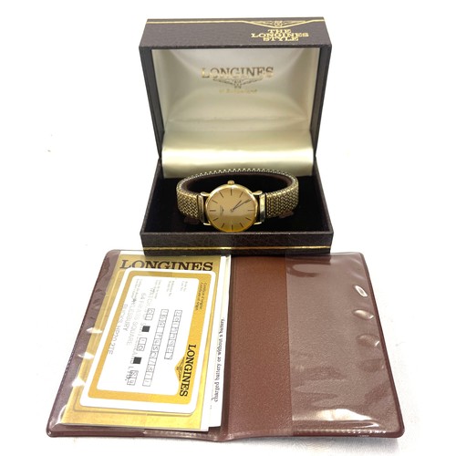 Gents vintage Longines wristwatch with certificate , original box untested