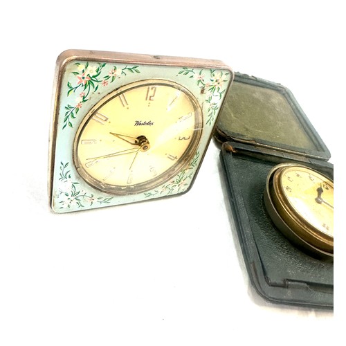 490 - Selection of vintage and later travel clocks