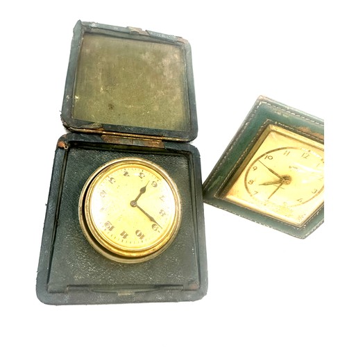 490 - Selection of vintage and later travel clocks