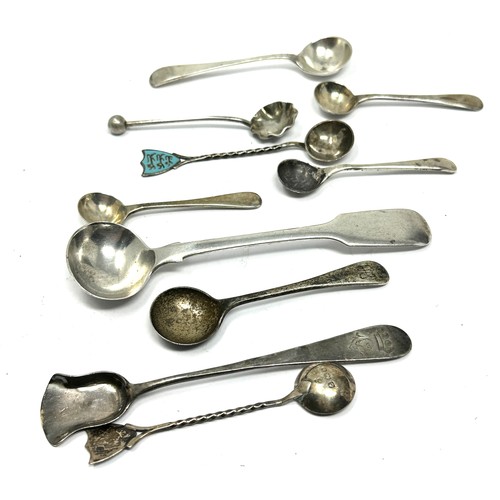 84 - 10 x .925 sterling condiment spoons inc georgian