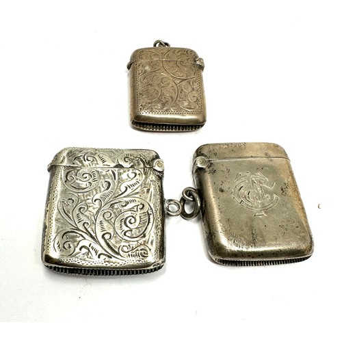 82 - 3 x .925 sterling silver vesta cases