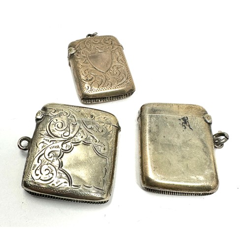 82 - 3 x .925 sterling silver vesta cases