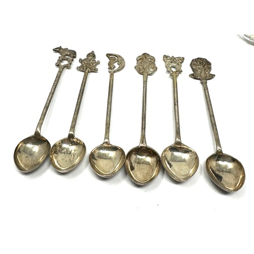 110 - 6 x .800 continental silver teaspoons