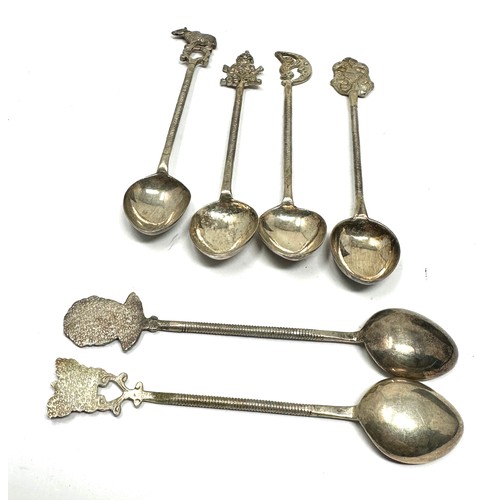 110 - 6 x .800 continental silver teaspoons