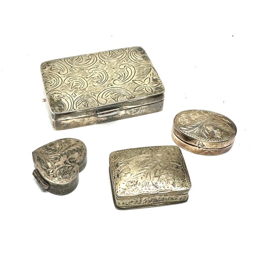 103 - 4 x .925 sterling silver pill / trinket boxes