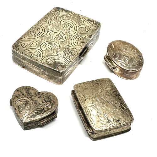 103 - 4 x .925 sterling silver pill / trinket boxes