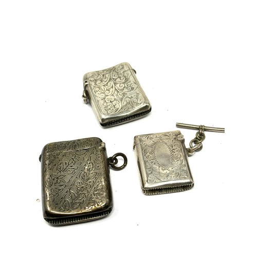 80 - 3 x .925 sterling silver vesta cases