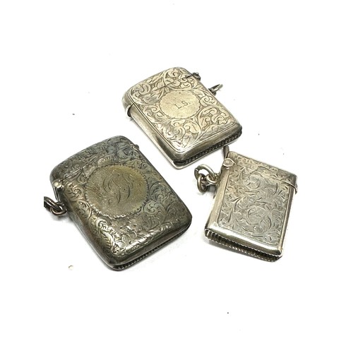 80 - 3 x .925 sterling silver vesta cases