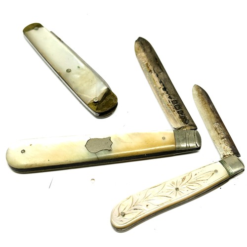 68 - 3 x .925 sterling mop knives