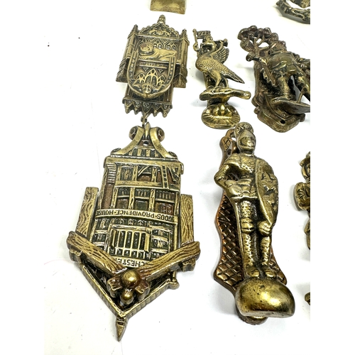 530 - Selection of vintage brass door knockers