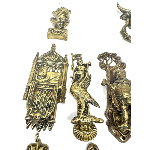 530 - Selection of vintage brass door knockers