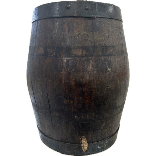 46 - Vintage brandy barrel seat, approximate height 35cm, diameter 23cm