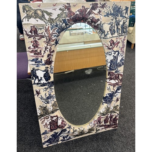 253 - Large decorative framed mirror, measures approximately 48 inches by 30 inches