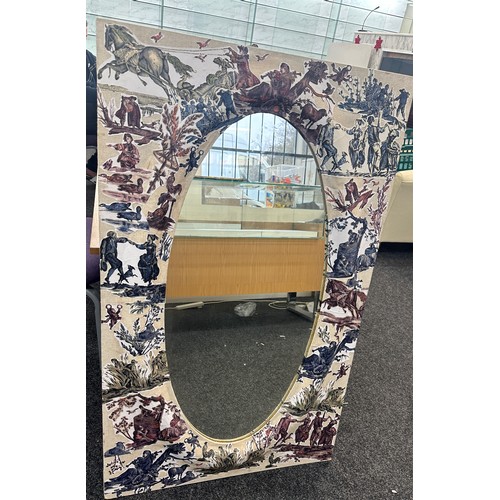 253 - Large decorative framed mirror, measures approximately 48 inches by 30 inches