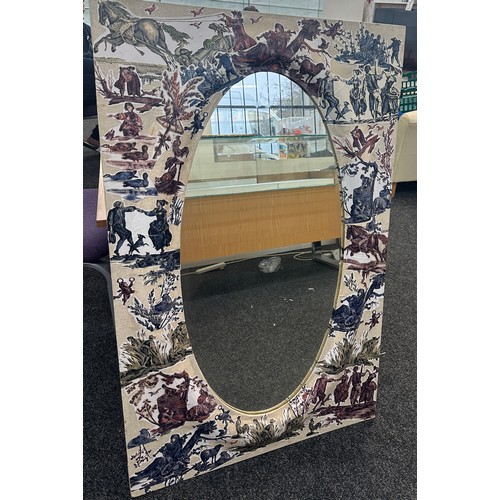 253 - Large decorative framed mirror, measures approximately 48 inches by 30 inches