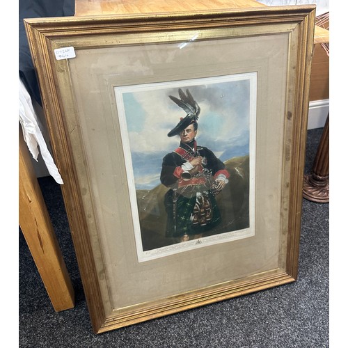 127 - Framed George Gordon 5th duke of Gordon scottish print, Herbert sedcole, measures approximately 23 i... 