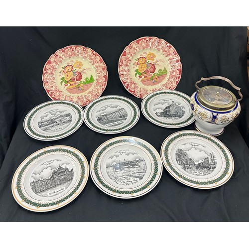 6 - Selection of miscellaneous includes Royal doulton plates, biscuit jar etc