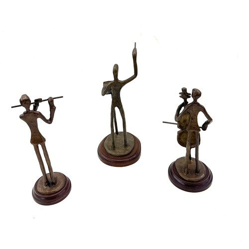 327 - 3 Art deco style Orchestra figures tallest measures 9 inches