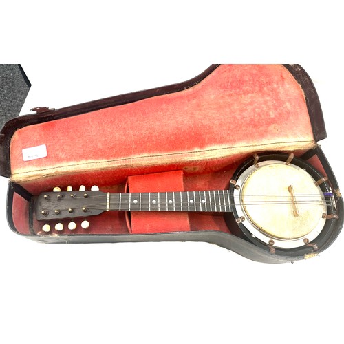 9 - Vintage cased banjo, made in england