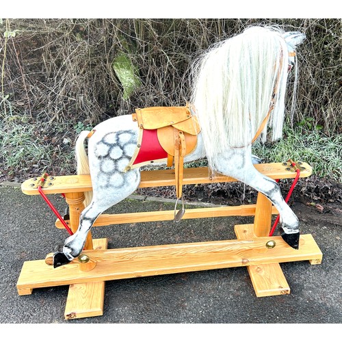 336 - Wooden vintage rocking horse, approximate measurements: Height 43 inches, Length 51 inches, Depth 18... 